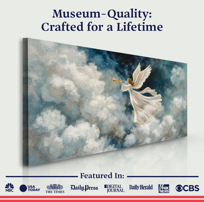 Angel Playing Trumpet Christmas Wall Art