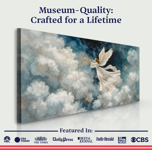 Angel Playing Trumpet Christmas Wall Art