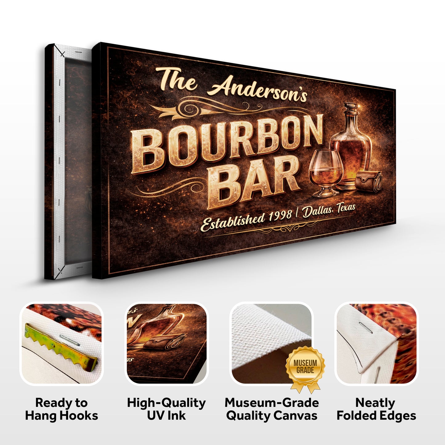 Personalized Bourbon Bar Wall Sign