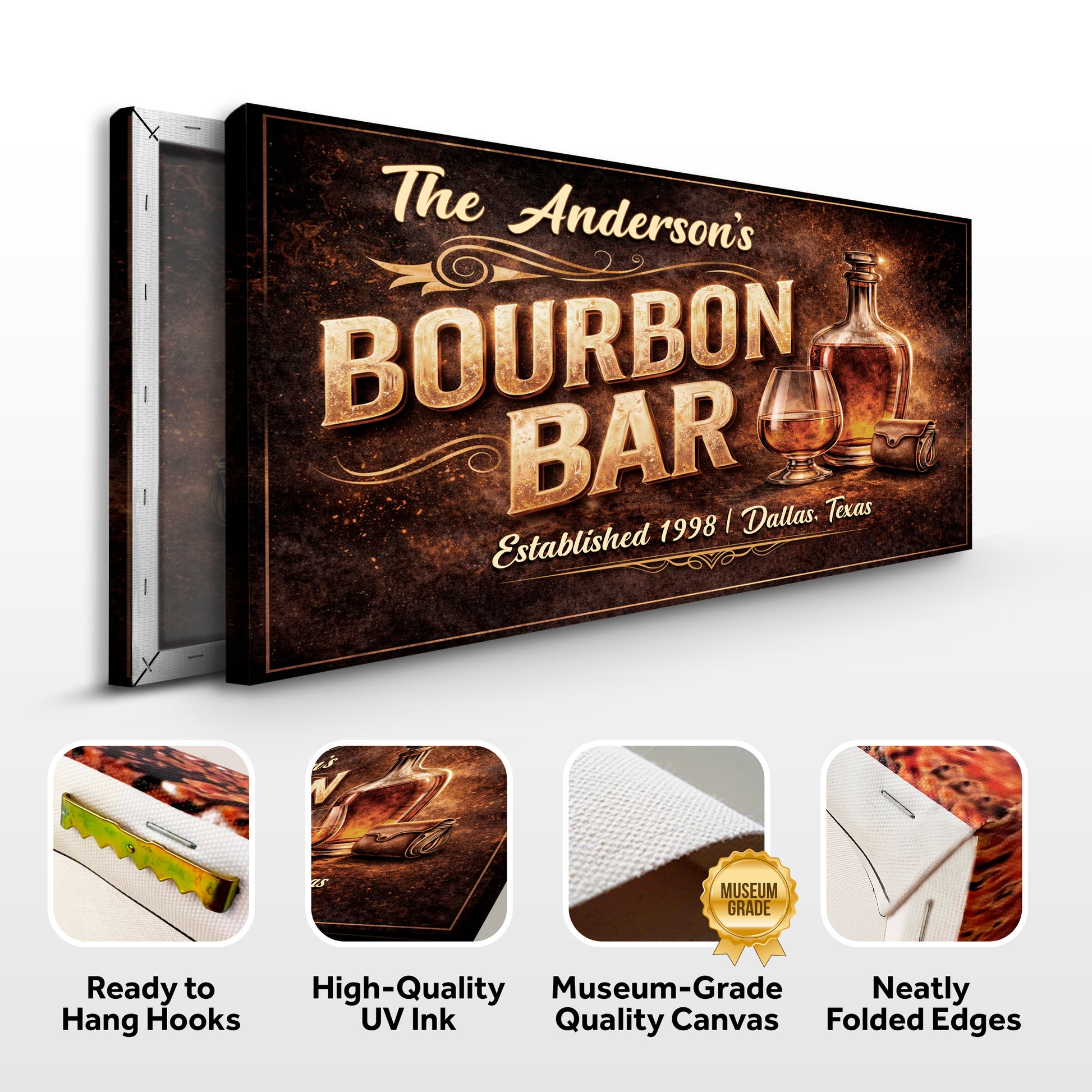 Personalized Bourbon Bar Wall Sign