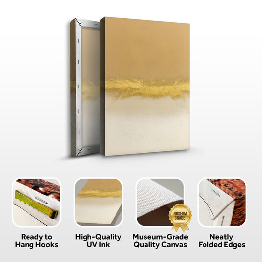 Minimalist White And Gold Wall Art