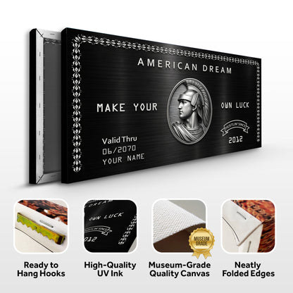 Personalized American Dream “Make Your Own Luck” Wall Sign III