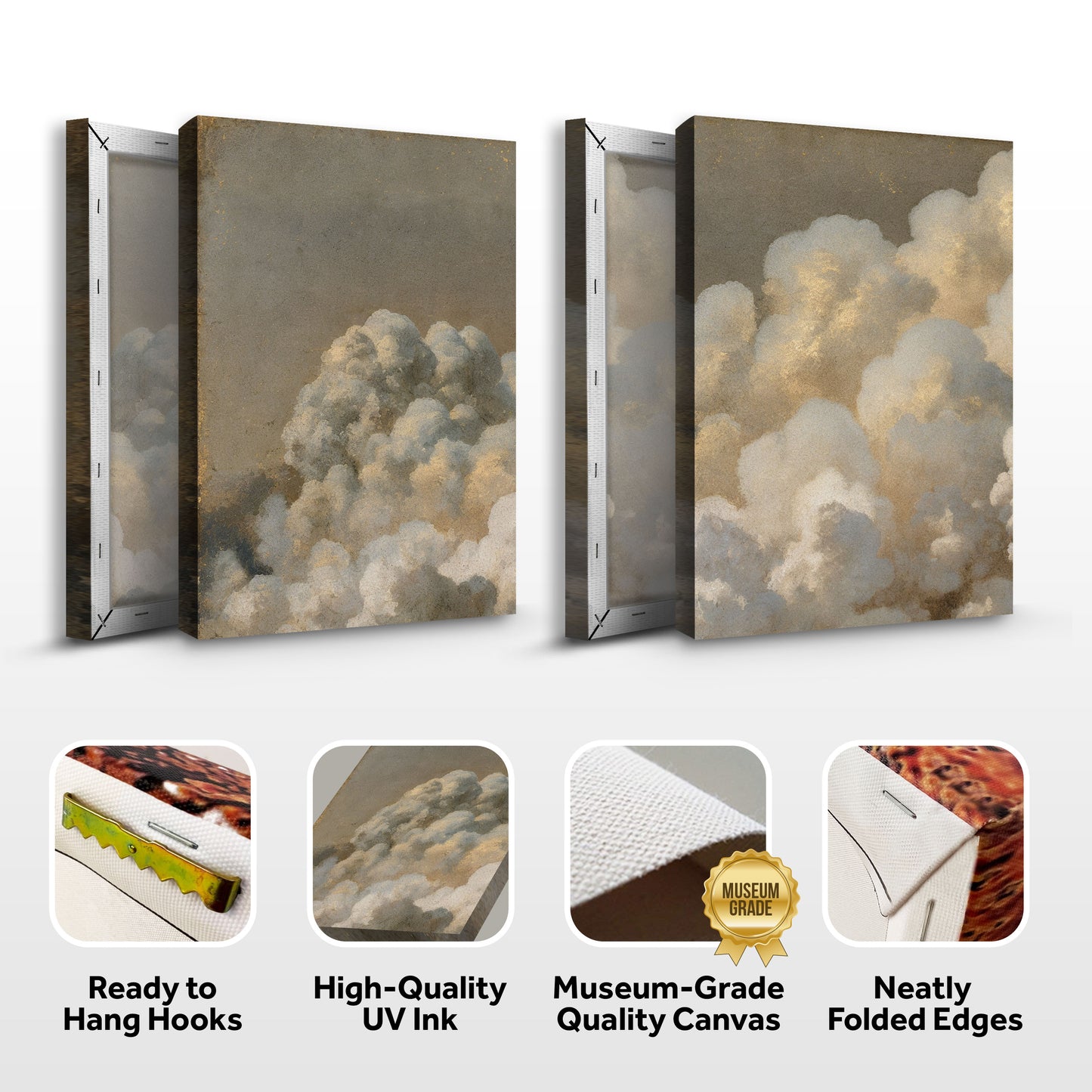 Clouds Neutral Abstract Duo Wall Art