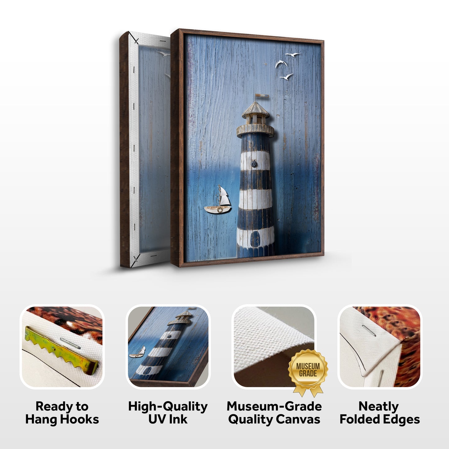 Wooden Lighthouse Coastal Wall Art III