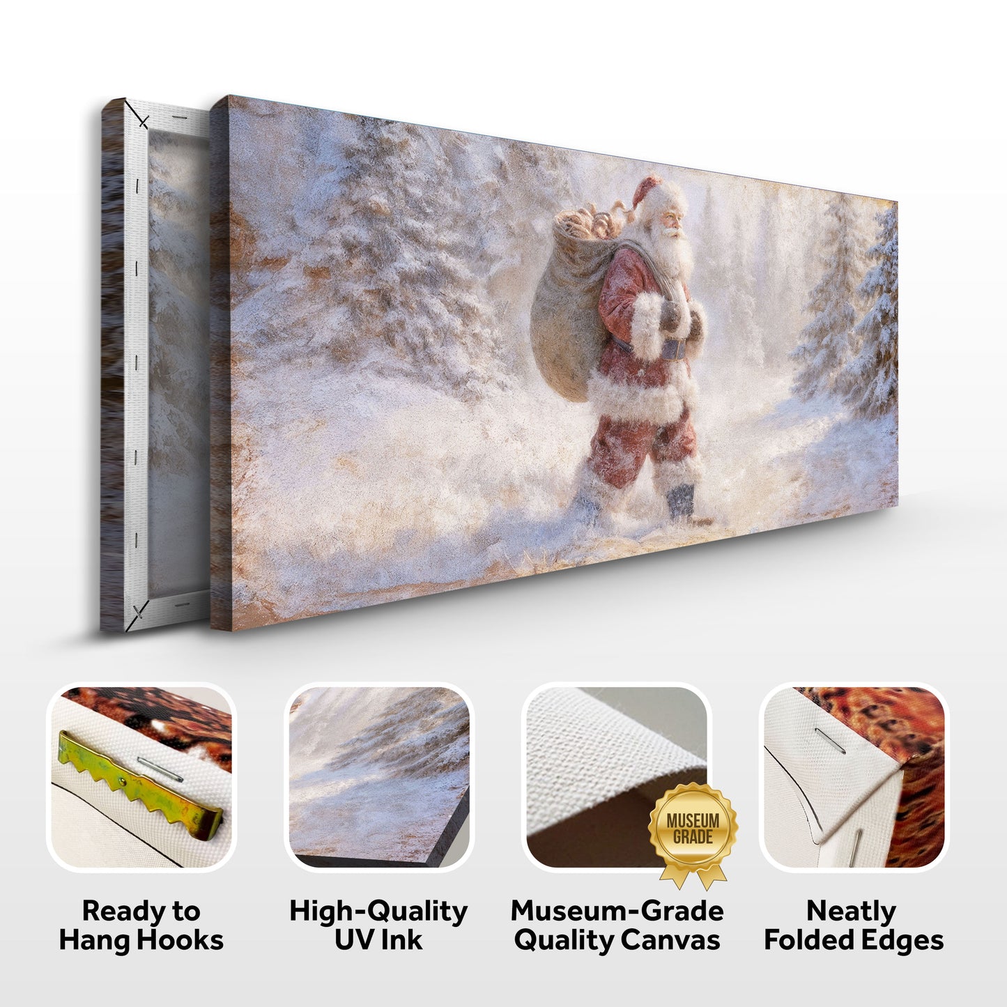 Vintage Santa in the Snow Wall Art