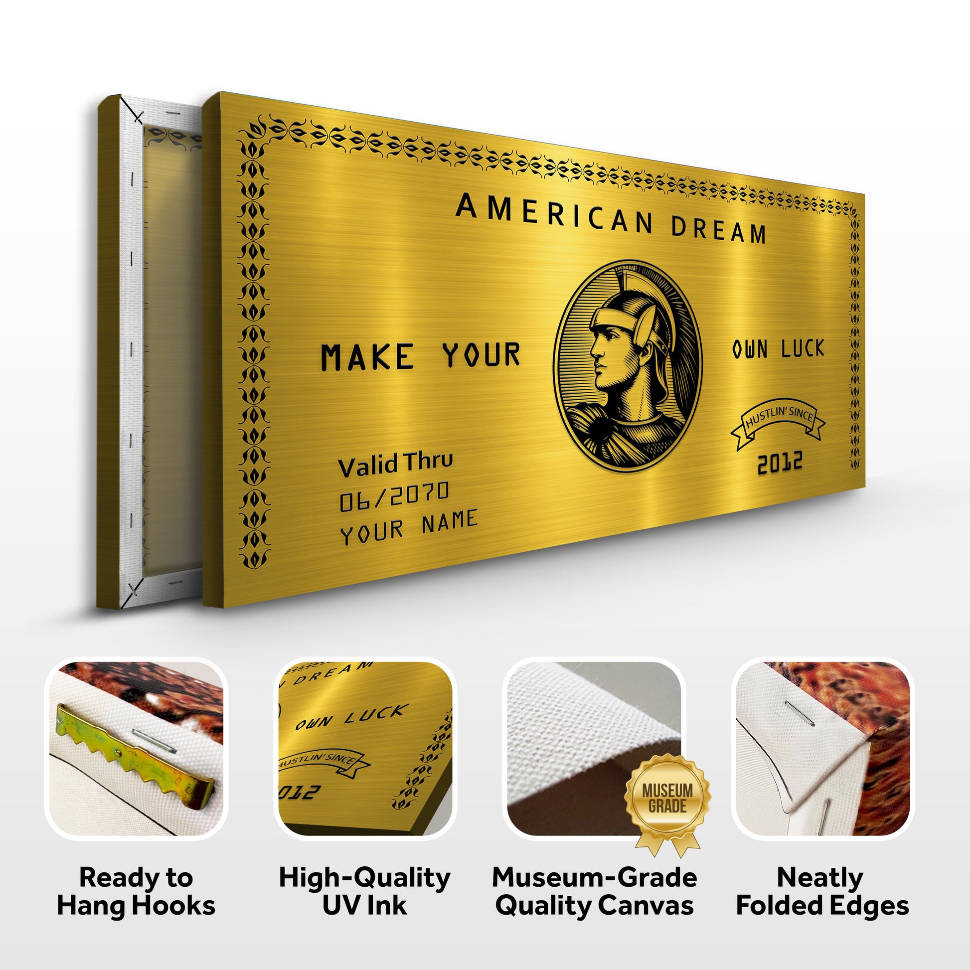 Personalized American Dream “Make Your Own Luck” Wall Sign IV