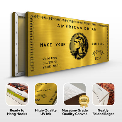 Personalized American Dream “Make Your Own Luck” Wall Sign IV