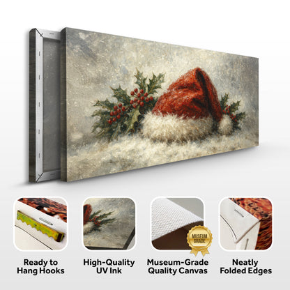 Vintage Santa Hat Christmas Wall Art