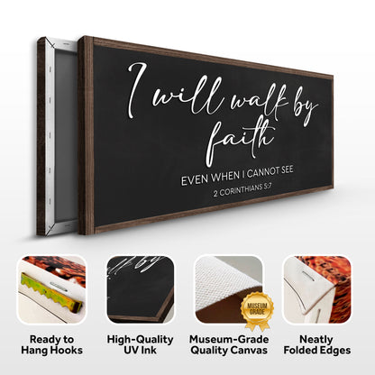 2 Corinthians 5:7 - For We Walk By Faith Rusic Wood Faith Sign