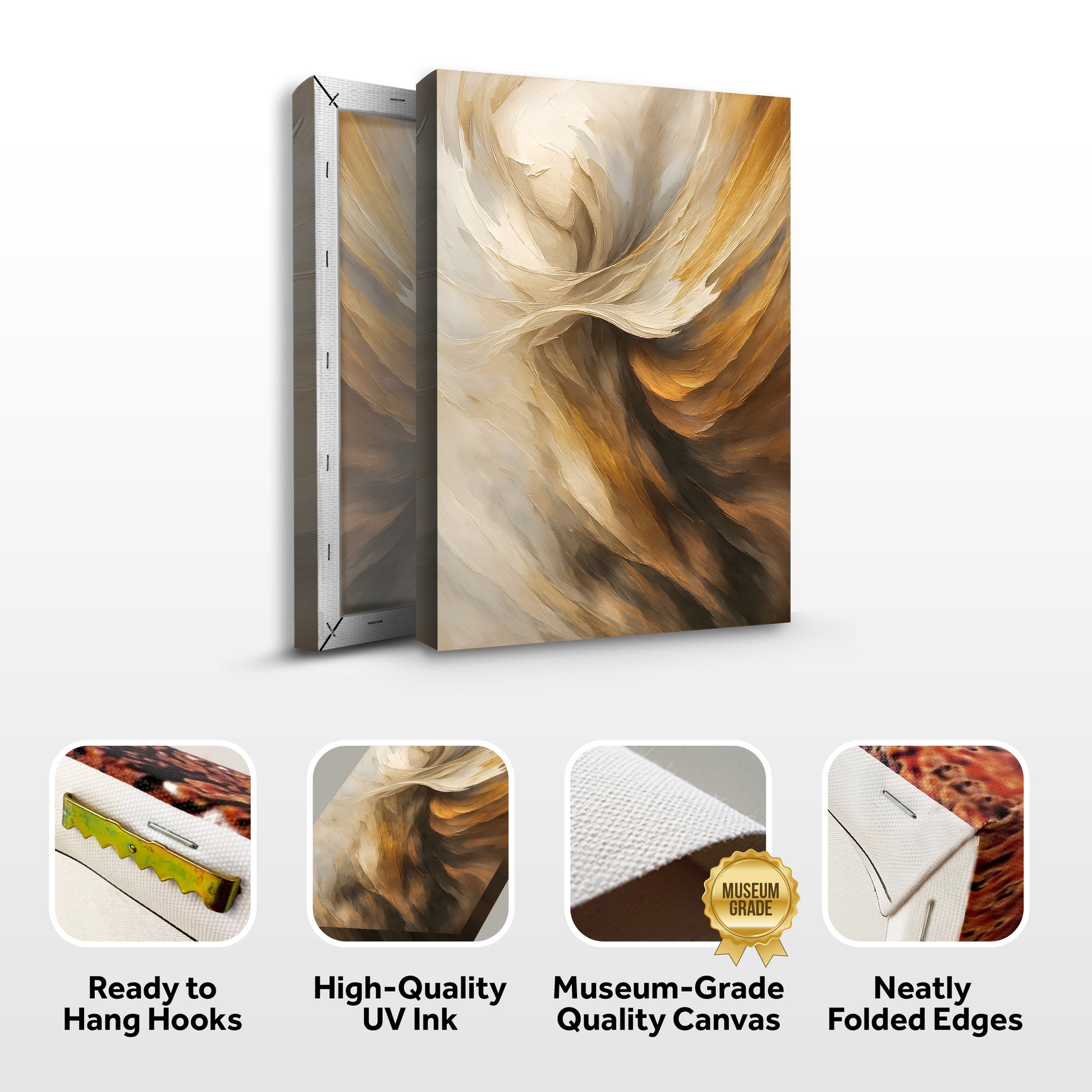 Taupe Tides Abstract Wall Art