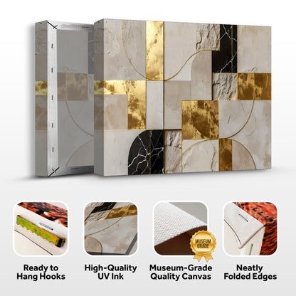 Golden Arc Symphony Abstract Wall Art