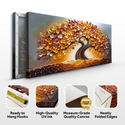 Golden Autumn Impasto Wall Art