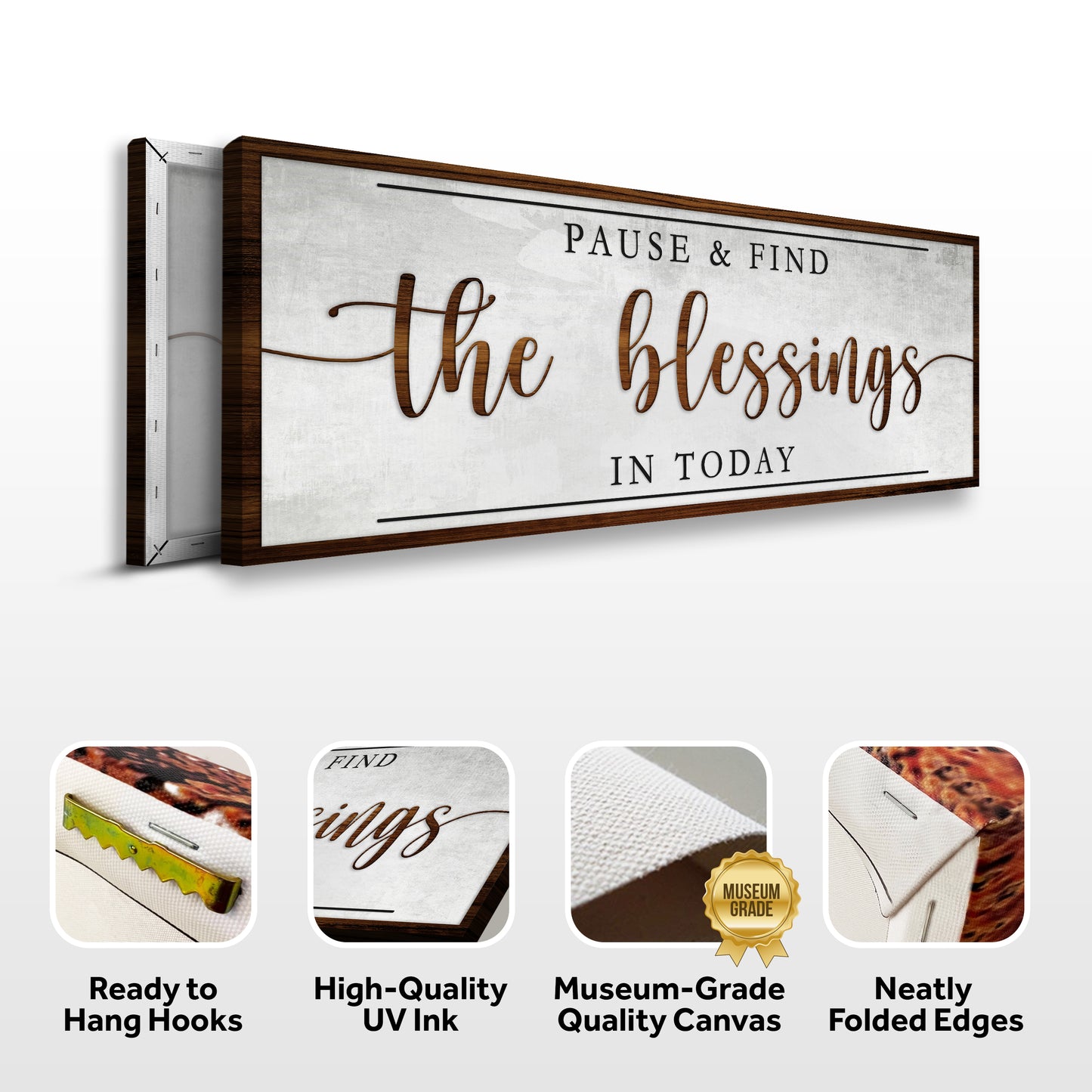 Pause & Find The Blessings In Today Faith Sign