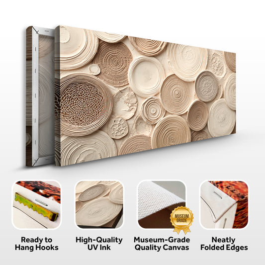 Beige Mirage Rings Abstract Wall Art