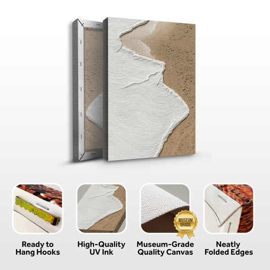 White Waves on Brown Sand Wall Art II