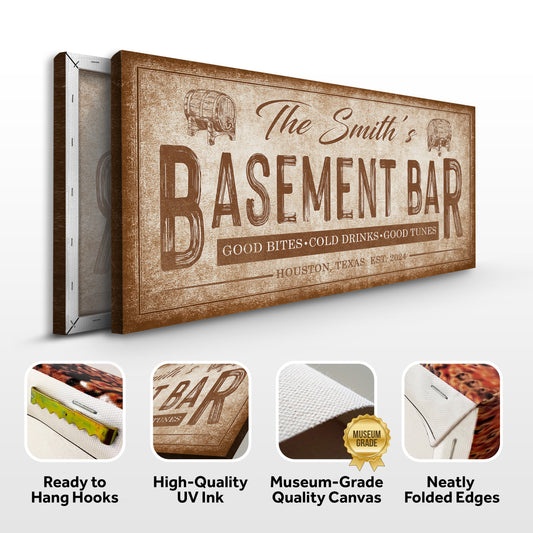 Personalized Basement Bar Wall Sign