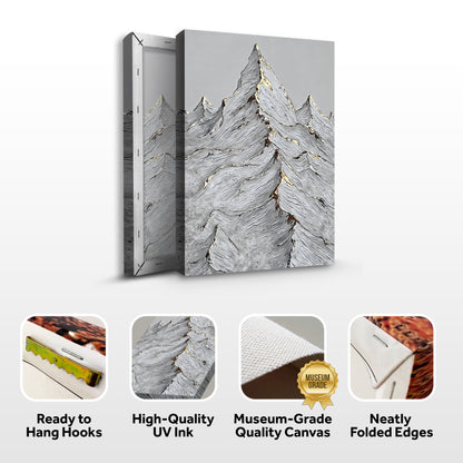 Golden Frozen Peaks Abstract Wall Art