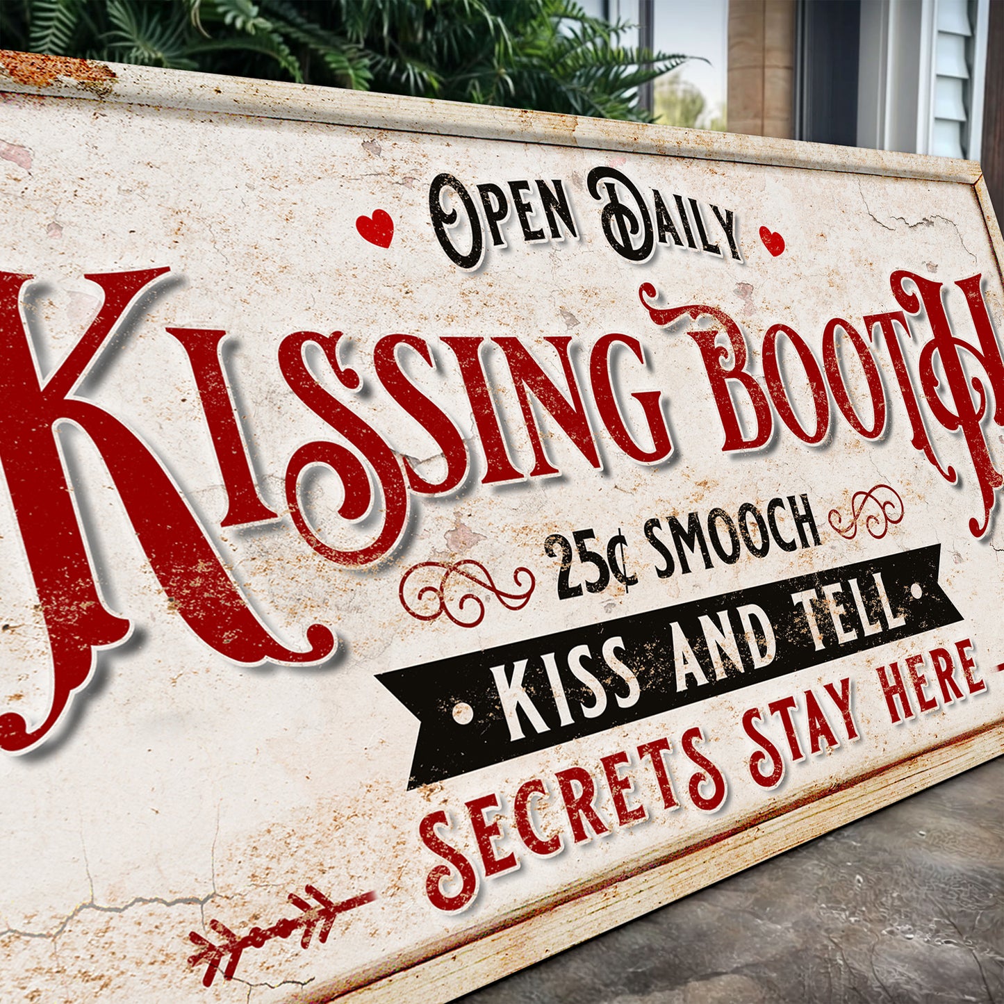 Vintage Rustic Kissing Booth Sign IV