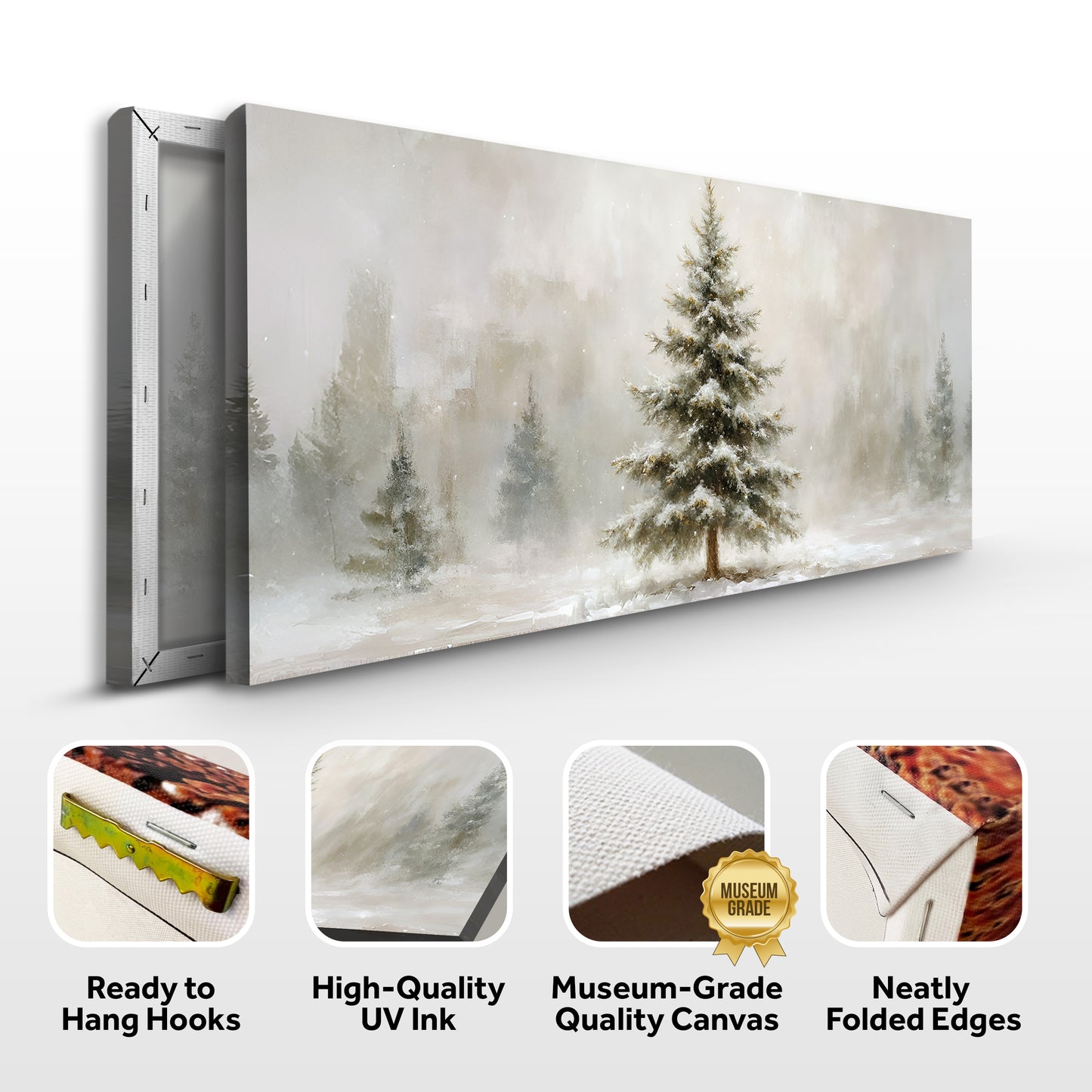 Snowy Christmas Tree Christmas Wall Art