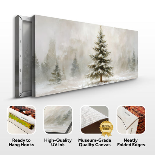 Snowy Christmas Tree Christmas Wall Art