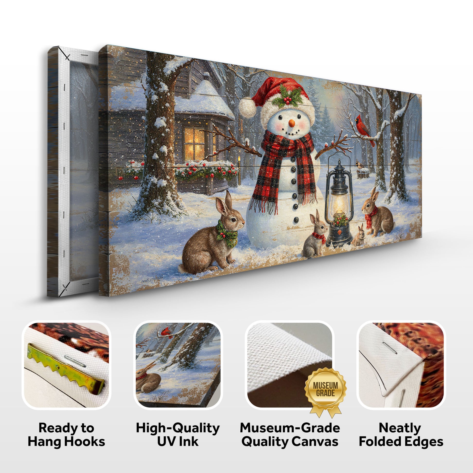 Vintage Snowman in the Snow Christmas Wall Art