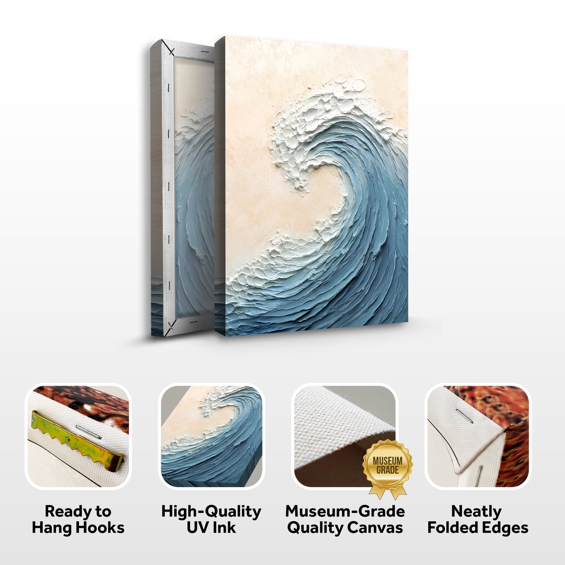 Blue Minimalist Beach Wave Wall Art