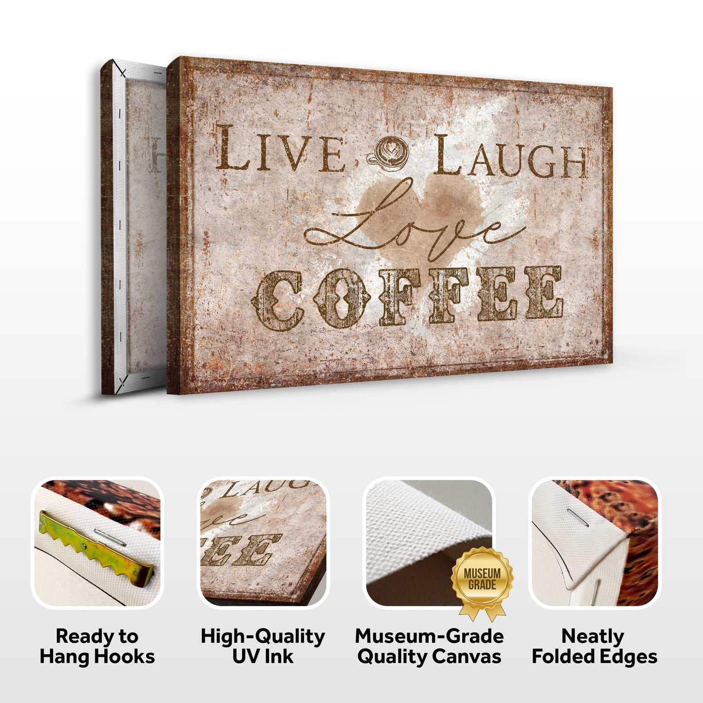 Live, Laugh, Love Coffee Wall Sign