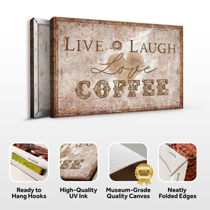 Live, Laugh, Love Coffee Wall Sign
