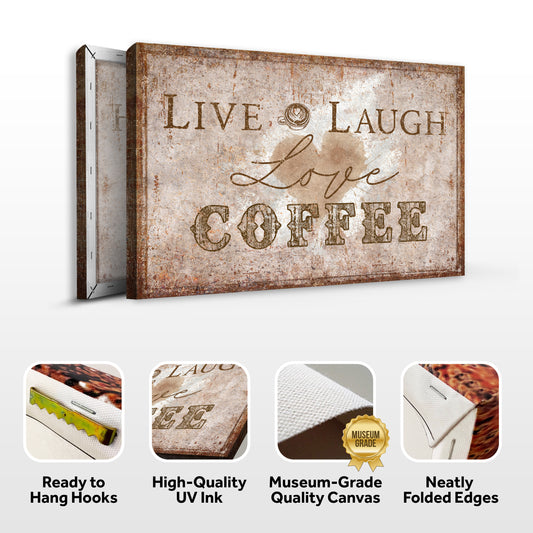 Live, Laugh, Love Coffee Wall Sign