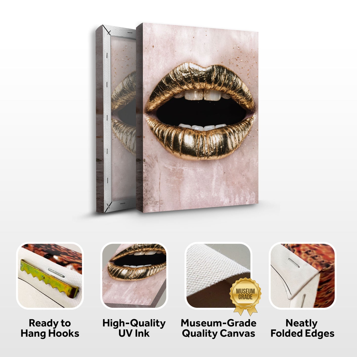 Golden Lips Wall Art