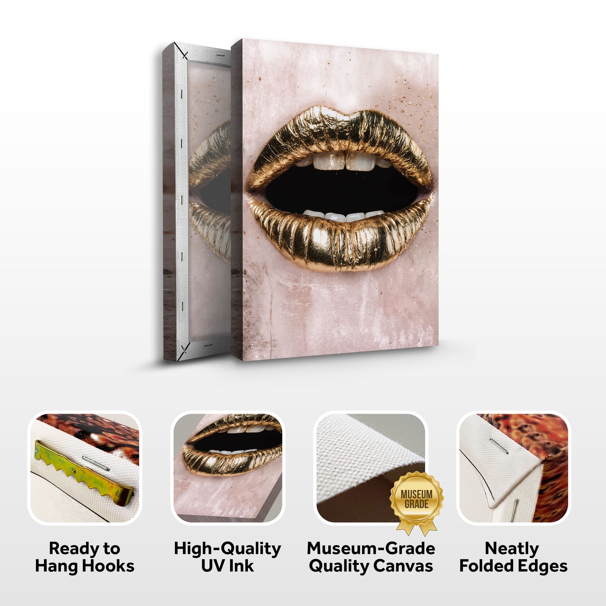 Golden Lips Wall Art