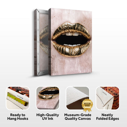 Golden Lips Wall Art