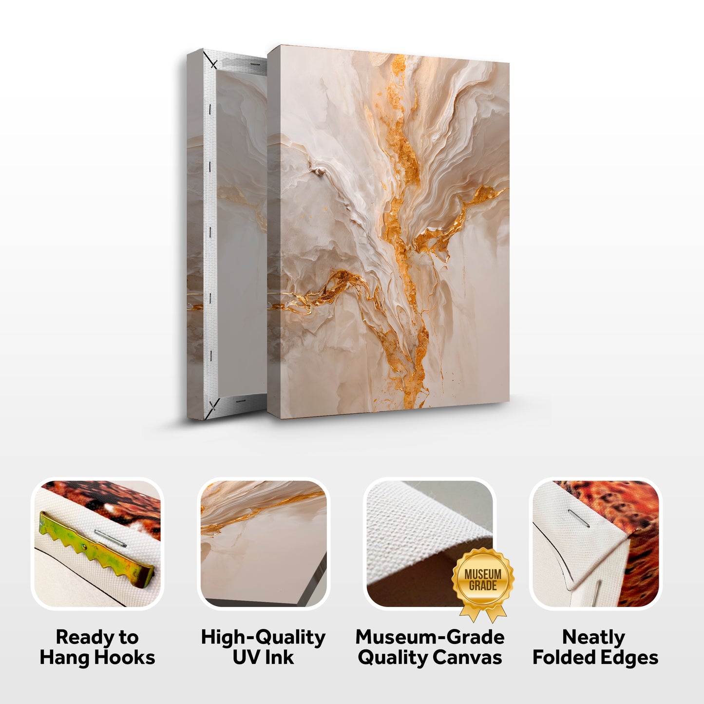 Golden Bloom Abstract Wall Art II