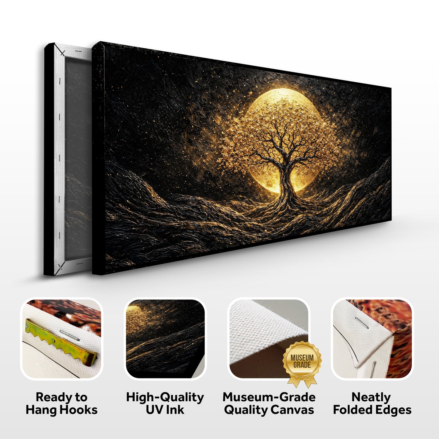 The Luminous Golden Tree Wall Art