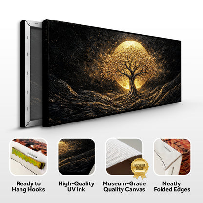 The Luminous Golden Tree Wall Art