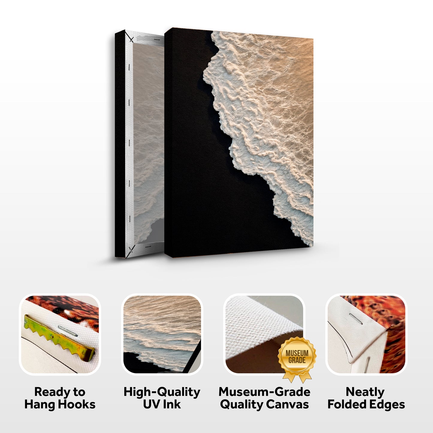 Black Sand Beach Abstract Wall Art