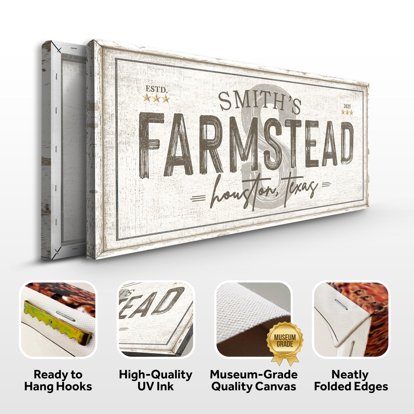 Personalized Rustic Farmstead Wall Sign