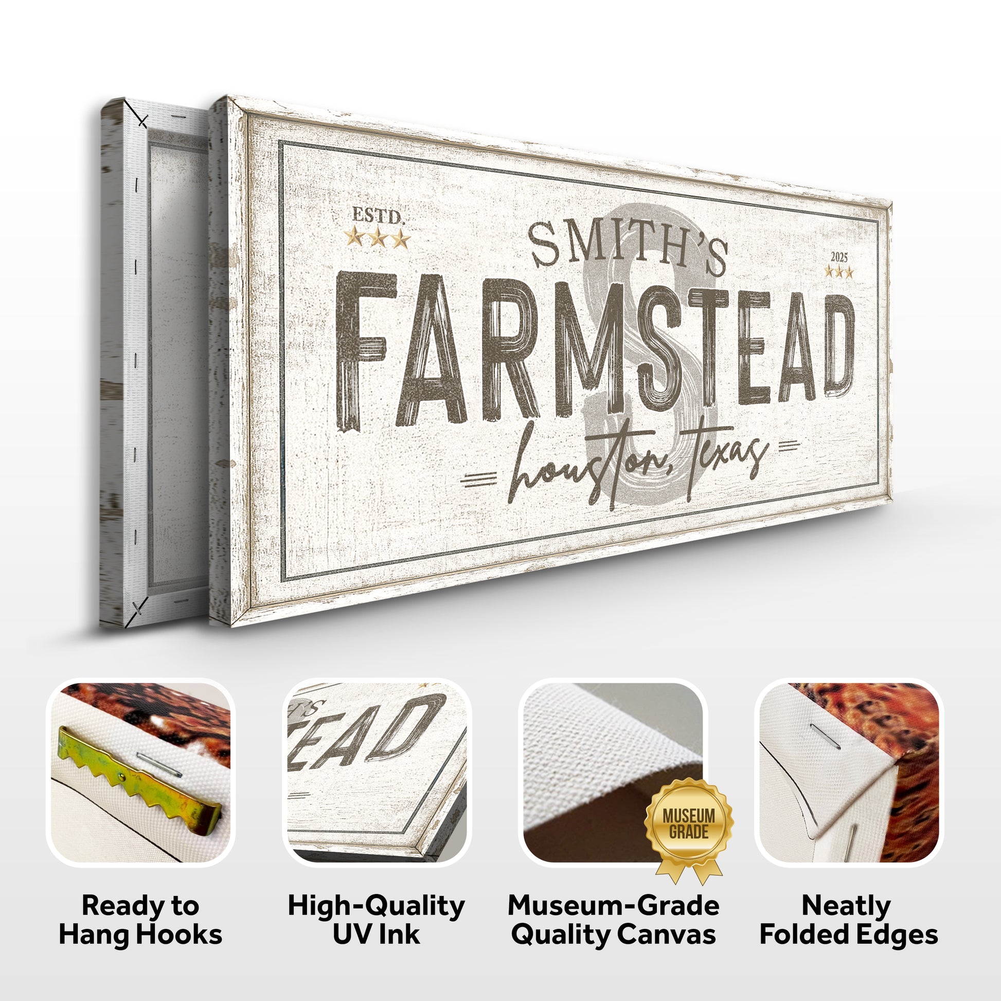 Personalized Rustic Farmstead Wall Sign