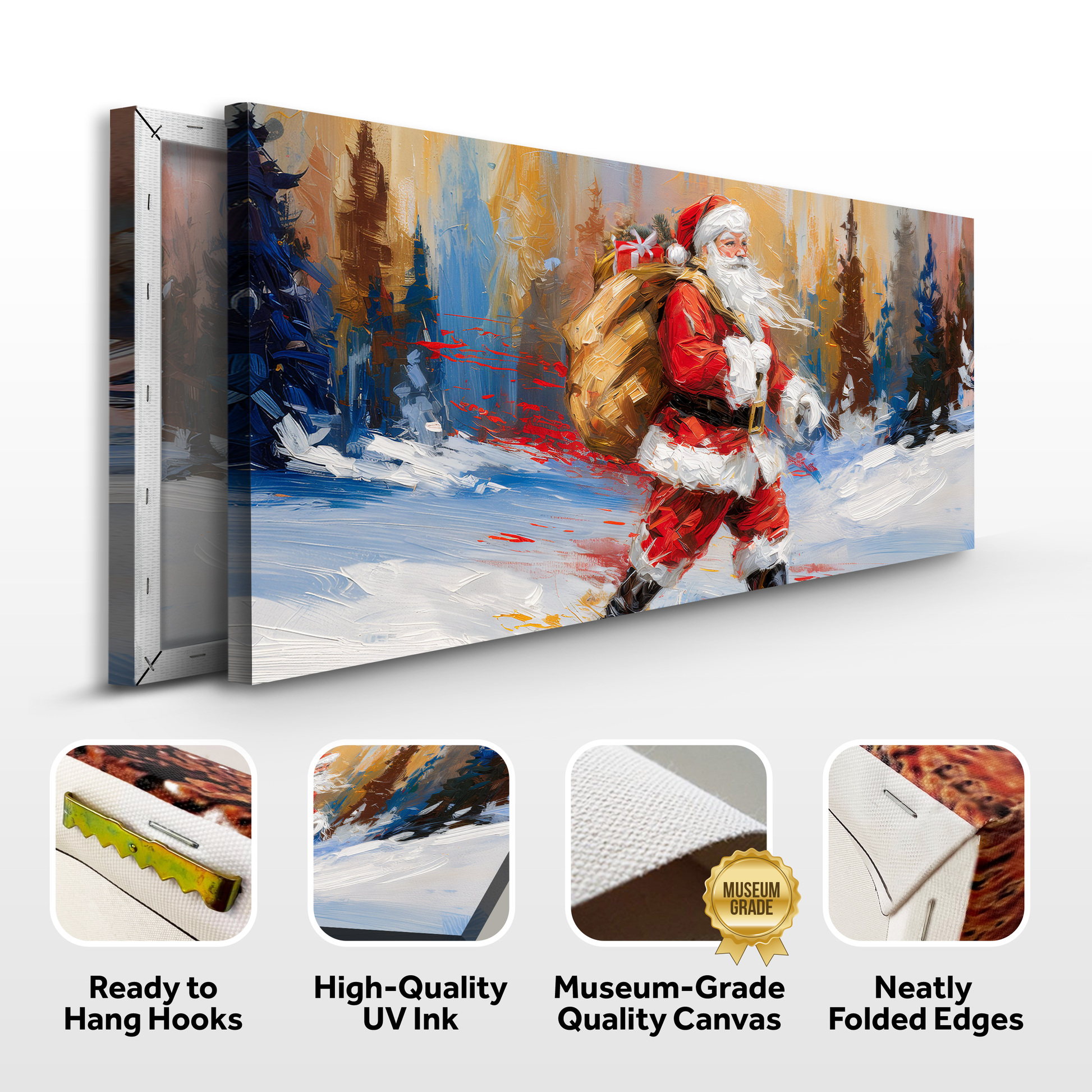 Vintage Santa in the Snow Wall Art II