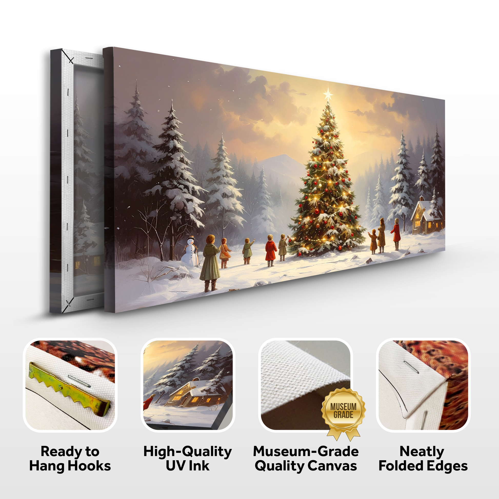 Starry Tree Gathering Christmas Wall Art