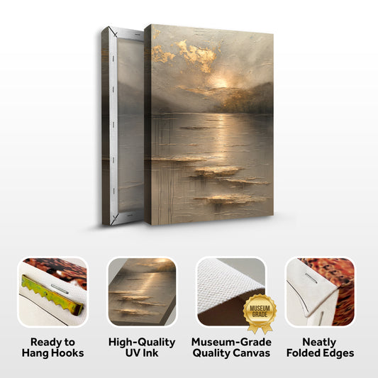 Golden Horizon Abstract Wall Art