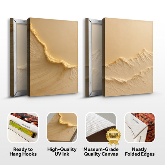 Neutral Ocean Waves Duo Wall Art