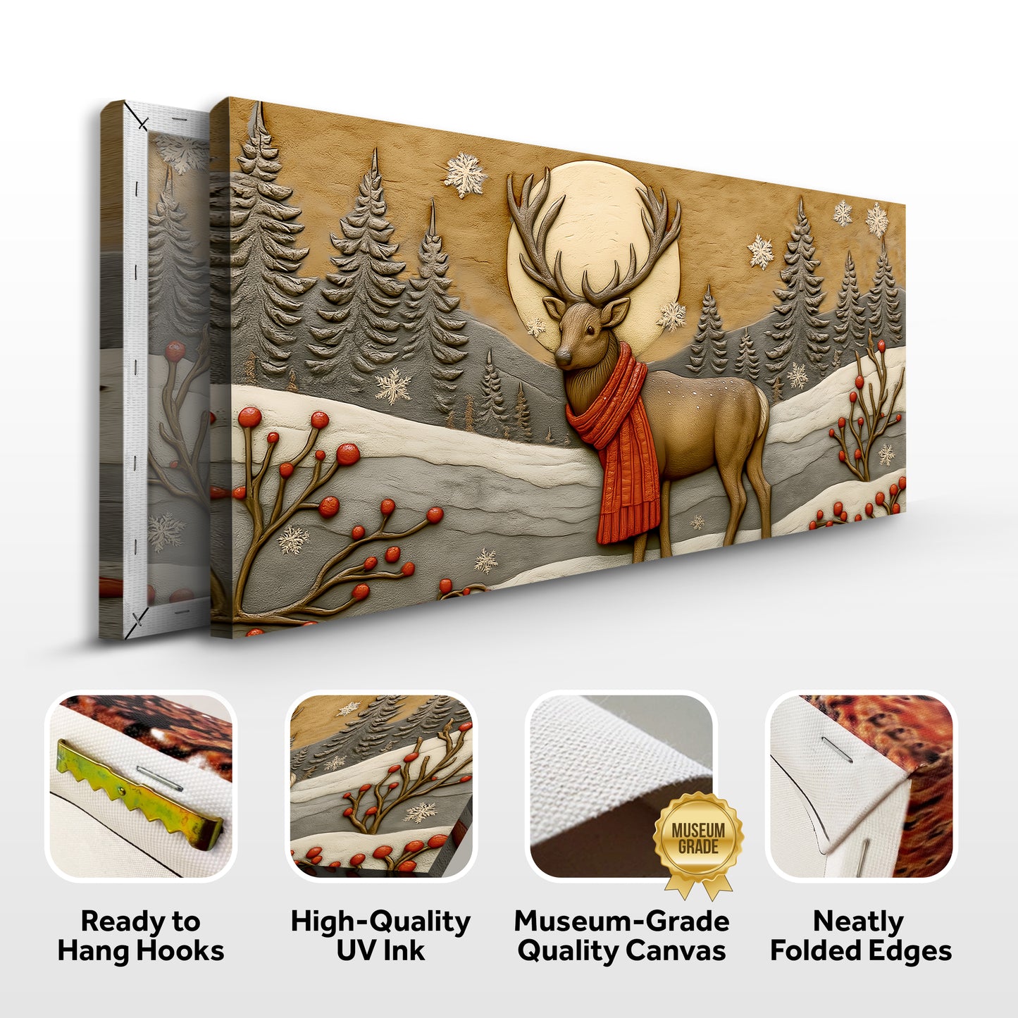 Snowbound Deer Christmas Wall Art