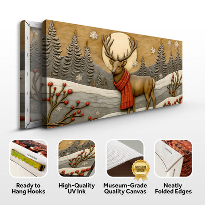 Snowbound Deer Christmas Wall Art