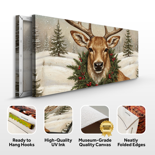 Vintage Christmas Deer Wall Art