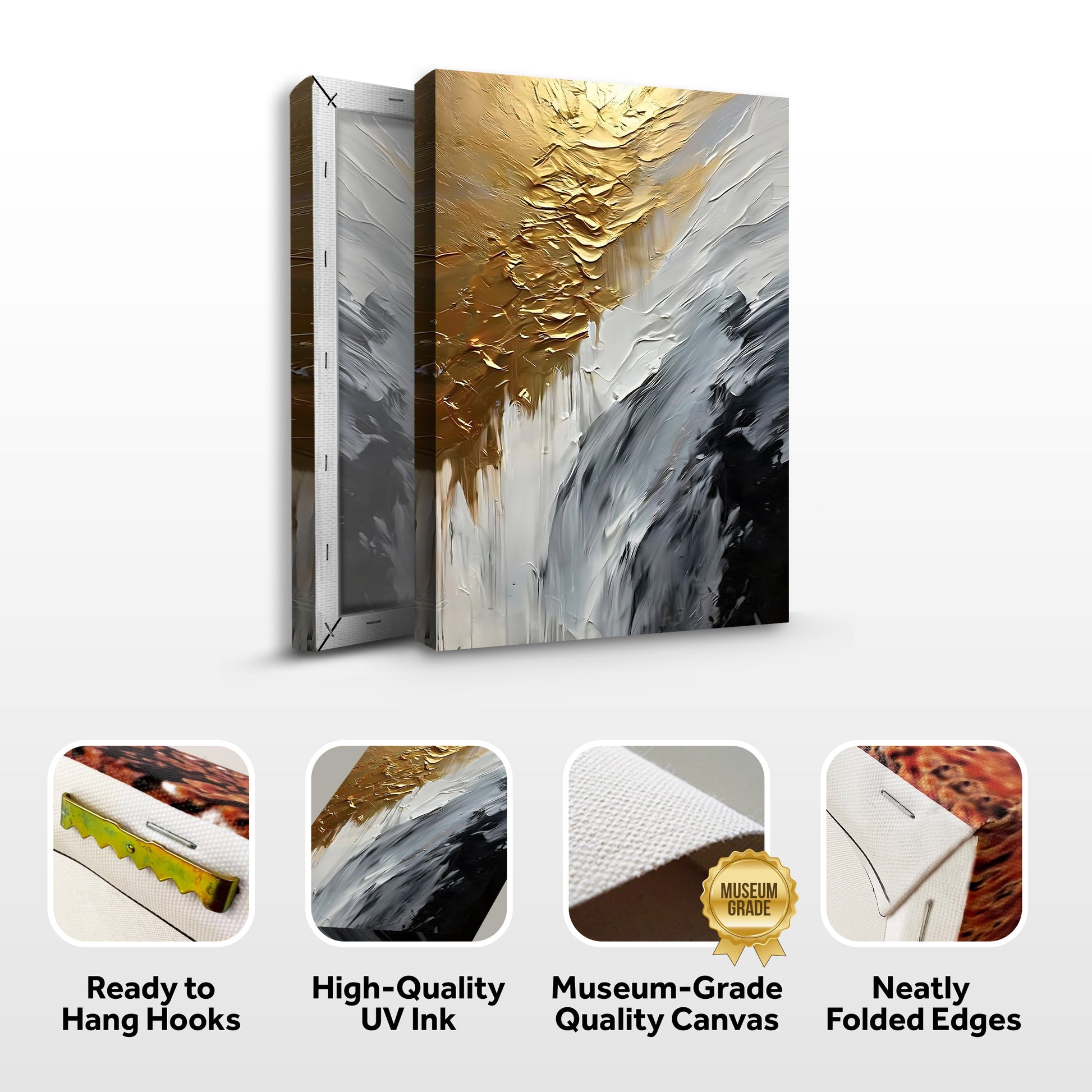 Warm Metallic Modern Wall Art