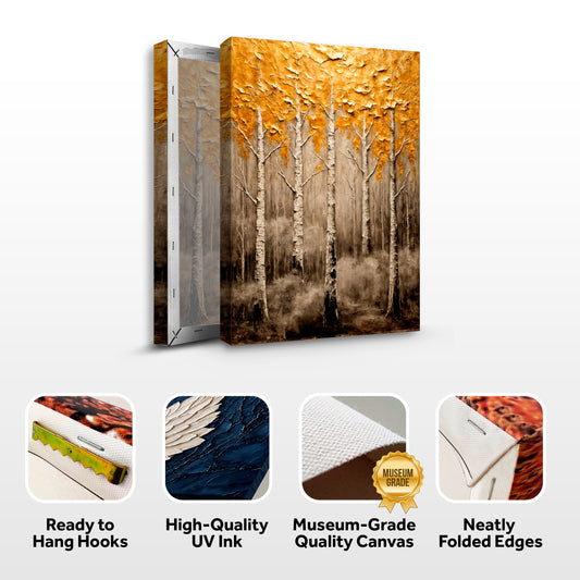 Abstract Gold Trees Wall Art