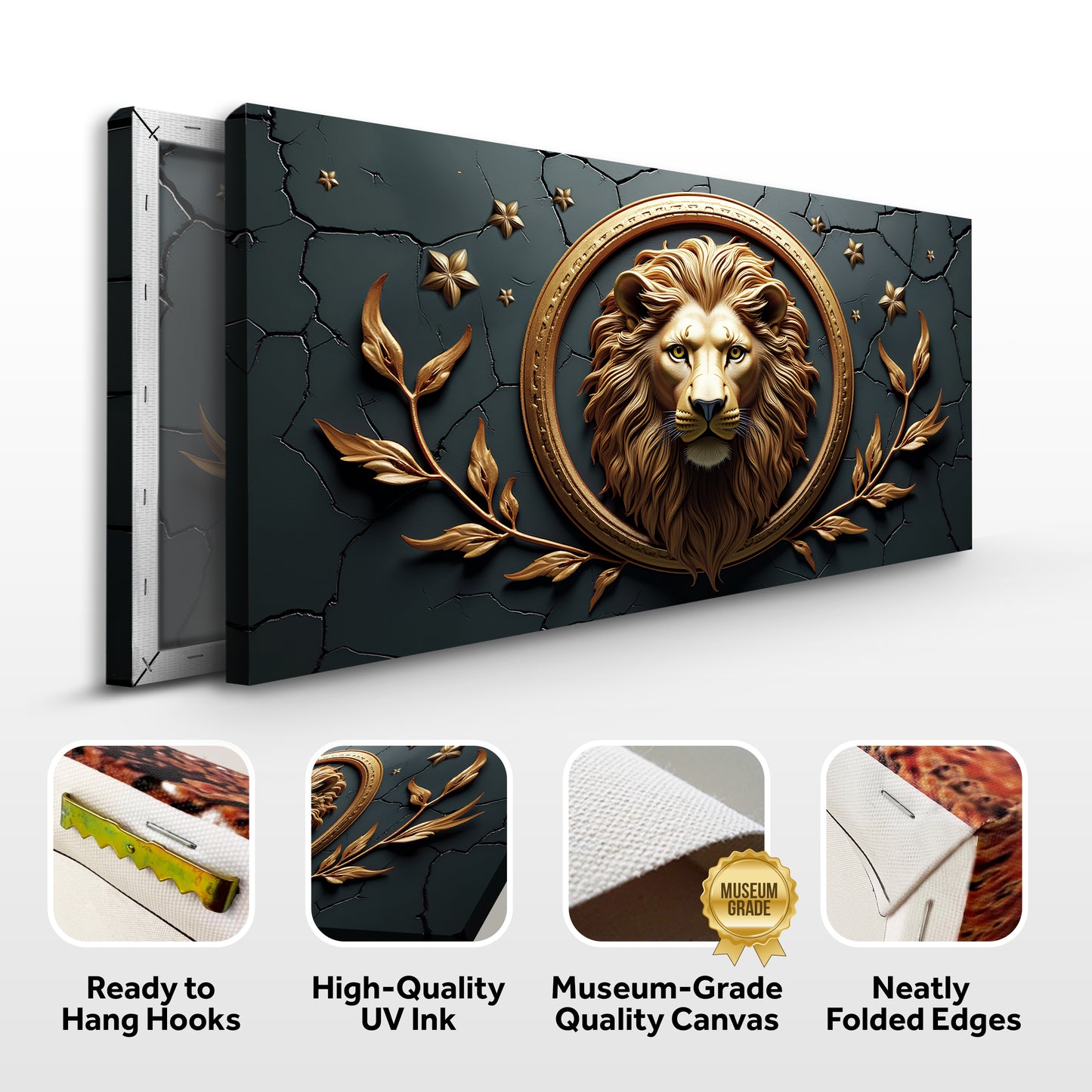 3D Majestic Lion Wall Art