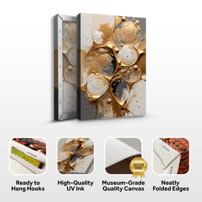 Black And Gold Abstract Splashes Wall Art