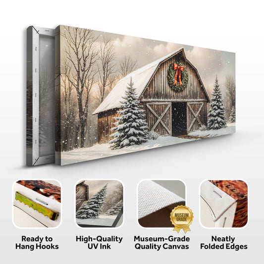 Vintage Christmas Barn Wall Art